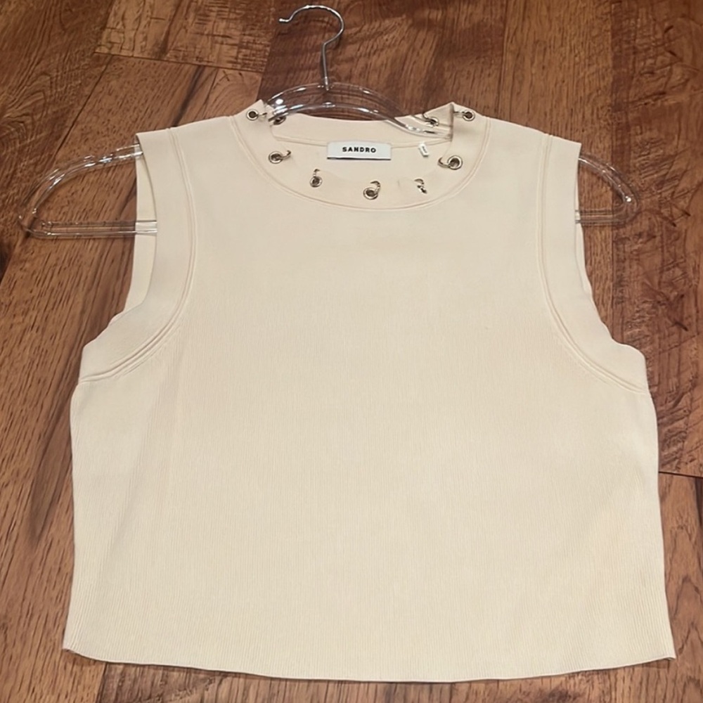 Sandro Aura Grommet crop top small. 2 chain